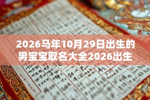 2026马年10月29日出生的男宝宝取名大全2026出生免费