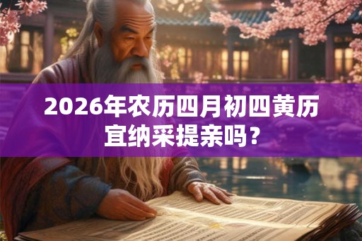 2026年农历四月初四黄历宜纳采提亲吗？
