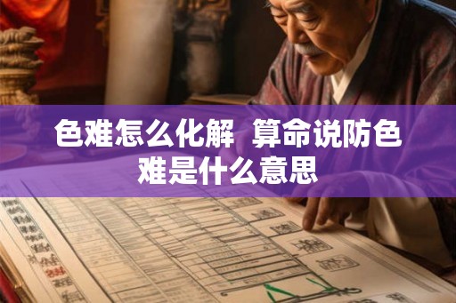色难怎么化解  算命说防色难是什么意思