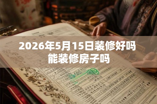 2026年5月15日装修好吗 能装修房子吗