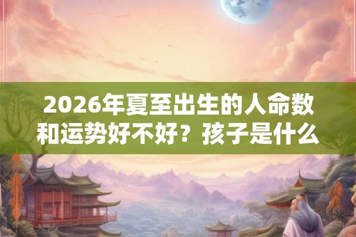 2026年夏至出生的人命数和运势好不好?孩子是什么命? 2026年夏至出生的人命数和运势好不好?孩子是什么命?