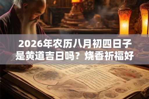 2026年农历八月初四日子是黄道吉日吗？烧香祈福好不好？