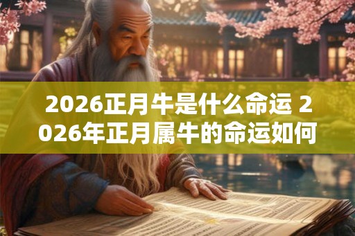 2026正月牛是什么命运 2026年正月属牛的命运如何