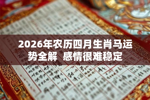 2026年农历四月生肖马运势全解 感情很难稳定 2026年农历四月生肖马运势全解 感情很难稳定