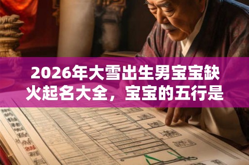 2026年大雪出生男宝宝缺火起名大全，宝宝的五行是缺火吗？