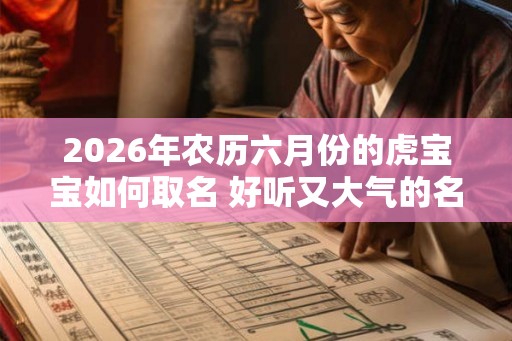 2026年农历六月份的虎宝宝如何取名 好听又大气的名字