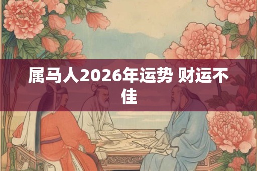 属马人2026年运势 财运不佳