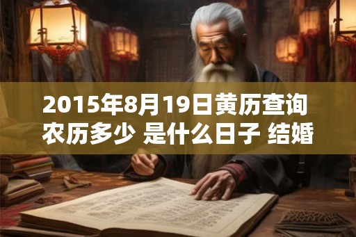 2015年8月19日黄历查询 农历多少 是什么日子 结婚吉时