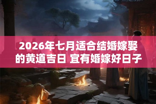 2026年七月适合结婚嫁娶的黄道吉日 宜有婚嫁好日子查询