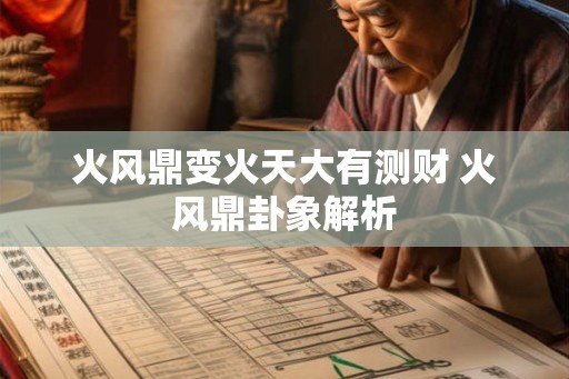火风鼎变火天大有测财 火风鼎卦象解析