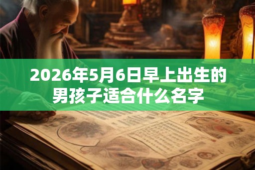 2026年5月6日早上出生的男孩子适合什么名字