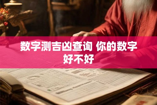 数字测吉凶查询 你的数字好不好