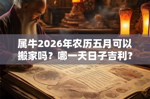 属牛2026年农历五月可以搬家吗？哪一天日子吉利？