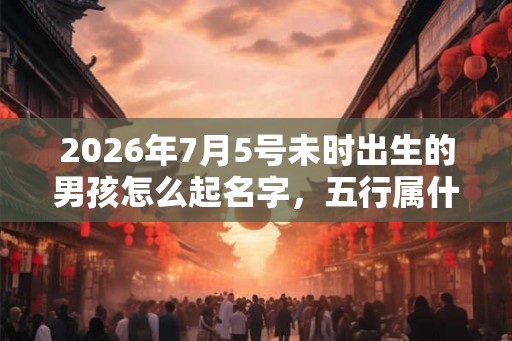 2026年7月5号未时出生的男孩怎么起名字，五行属什么