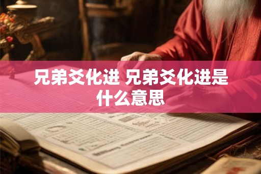 兄弟爻化进 兄弟爻化进是什么意思