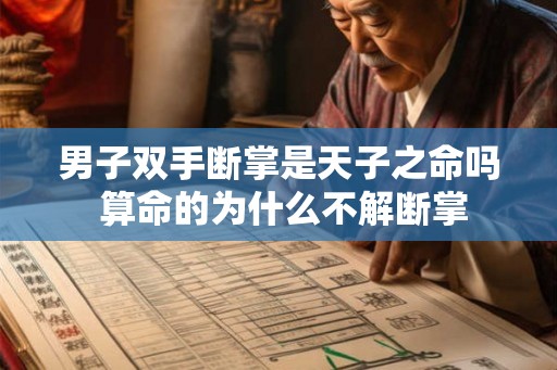 男子双手断掌是天子之命吗 算命的为什么不解断掌