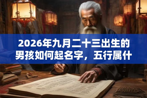 2026年九月二十三出生的男孩如何起名字，五行属什么