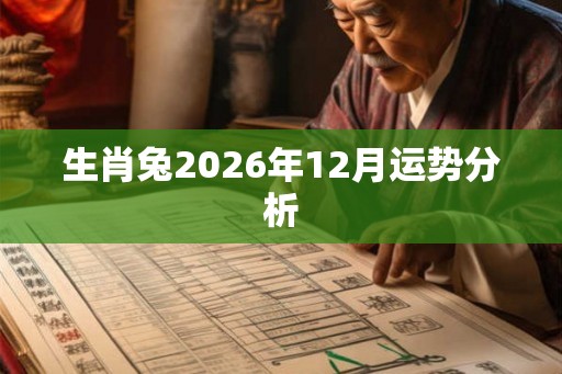 生肖兔2026年12月运势分析