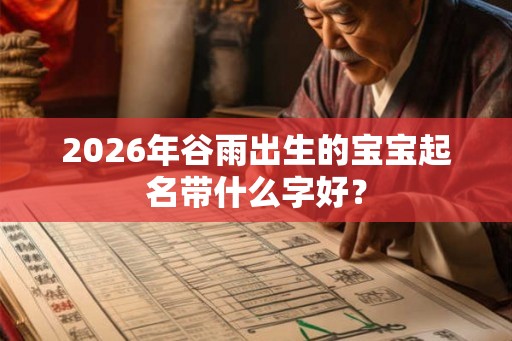 2026年谷雨出生的宝宝起名带什么字好？