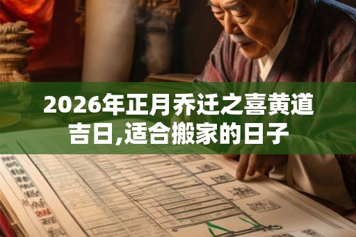 2026年正月乔迁之喜黄道吉日,适合搬家的日子