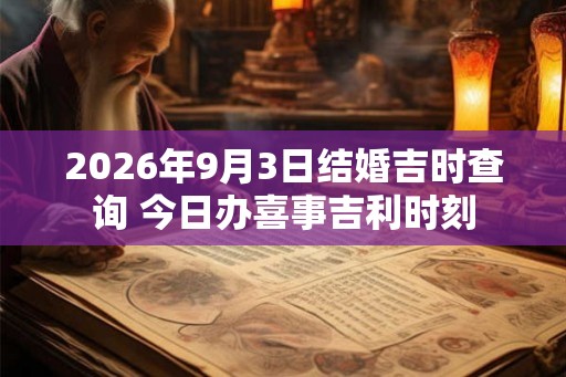 2026年9月3日结婚吉时查询 今日办喜事吉利时刻