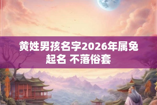 黄姓男孩名字2026年属兔起名 不落俗套