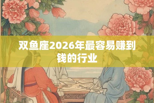 双鱼座2026年最容易赚到钱的行业