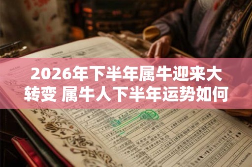2026年下半年属牛迎来大转变 属牛人下半年运势如何