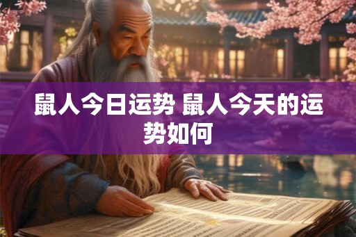 鼠人今日运势 鼠人今天的运势如何