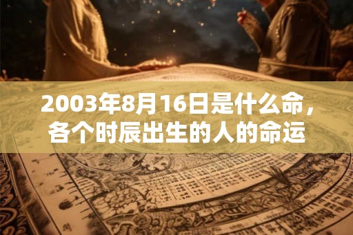 2003年8月16日是什么命，各个时辰出生的人的命运