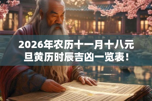 2026年农历十一月十八元旦黄历时辰吉凶一览表！