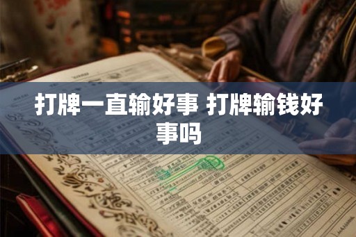 打牌一直输好事 打牌输钱好事吗
