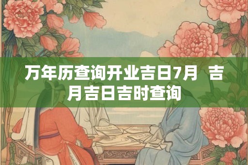 万年历查询开业吉日7月  吉月吉日吉时查询