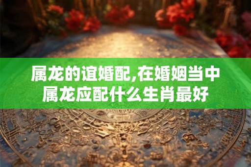 属龙的谊婚配,在婚姻当中属龙应配什么生肖最好