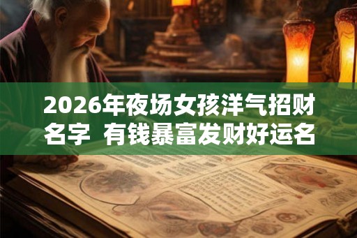 2026年夜场女孩洋气招财名字  有钱暴富发财好运名字