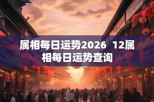 属相每日运势2026  12属相每日运势查询