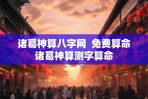 诸葛神算八字网  免费算命诸葛神算测字算命