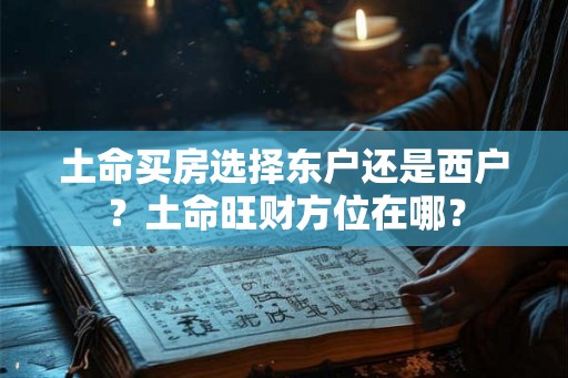 土命买房选择东户还是西户？土命旺财方位在哪？