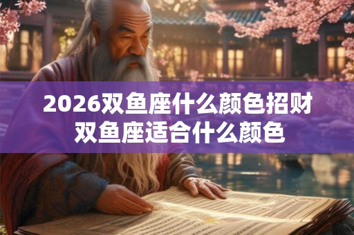 2026双鱼座什么颜色招财 双鱼座适合什么颜色