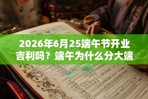 2026年6月25端午节开业吉利吗？端午为什么分大端午小端午？