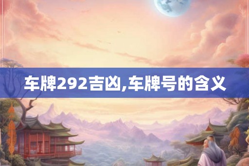 车牌292吉凶,车牌号的含义 车牌292吉凶,车牌号的含义