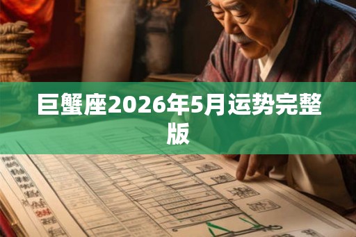 巨蟹座2026年5月运势完整版
