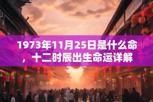 1973年11月25日是什么命，十二时辰出生命运详解