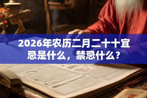 2026年农历二月二十十宜忌是什么，禁忌什么？