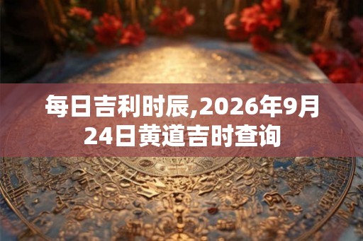 每日吉利时辰,2026年9月24日黄道吉时查询