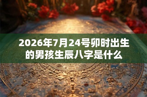 2026年7月24号卯时出生的男孩生辰八字是什么
