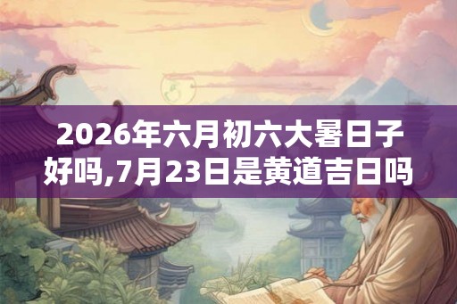 2026年六月初六大暑日子好吗,7月23日是黄道吉日吗