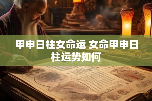甲申日柱女命运 女命甲申日柱运势如何