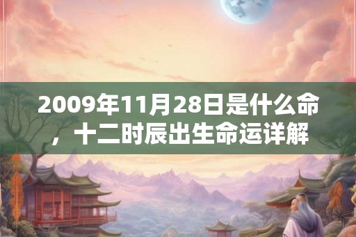 2009年11月28日是什么命，十二时辰出生命运详解