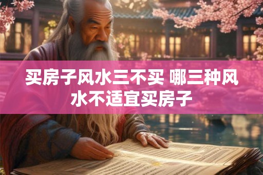 买房子风水三不买 哪三种风水不适宜买房子